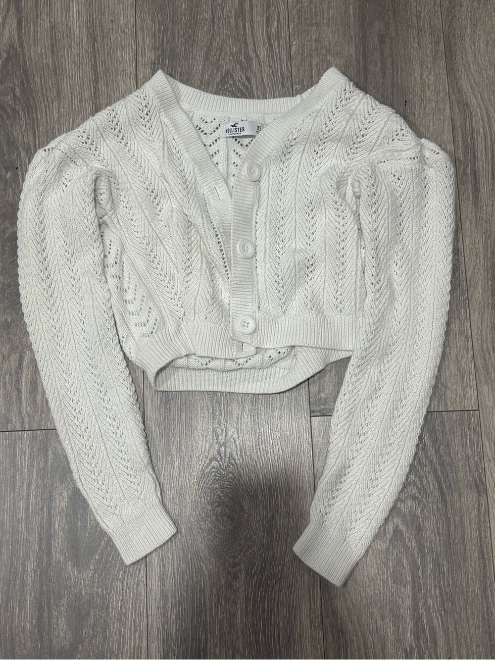Hollister Women's Cable-Knit Cropped Cardigan Sweater